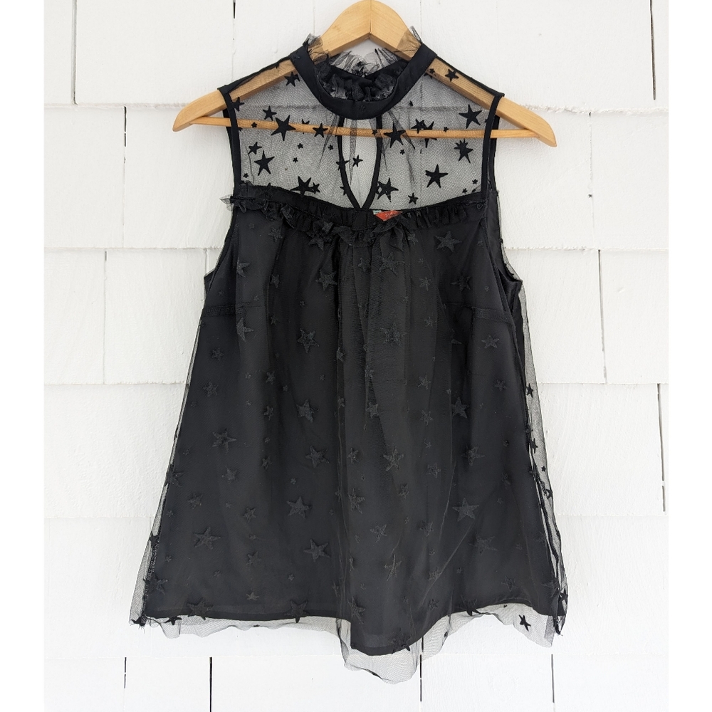 NWT Modcloth Black Star Sleeveless Top Small